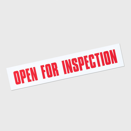 Sticker vinyl: OPEN FOR INSPECTION