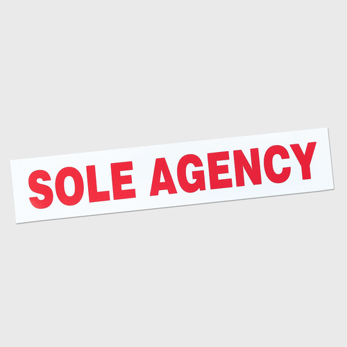 Sticker vinyl: SOLE AGENCY