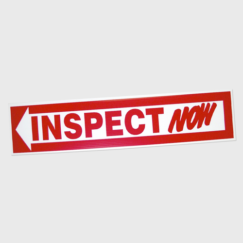 Corflute: INSPECT NOW L ARROW