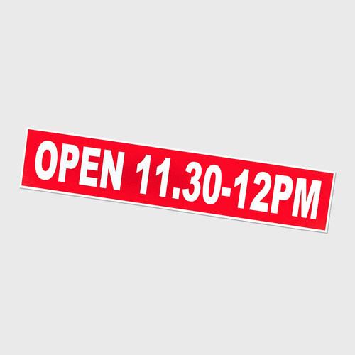 Corflute: Open 11.30 - 12pm