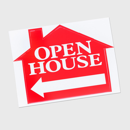 Corflute: OPEN HOUSE - House Shape