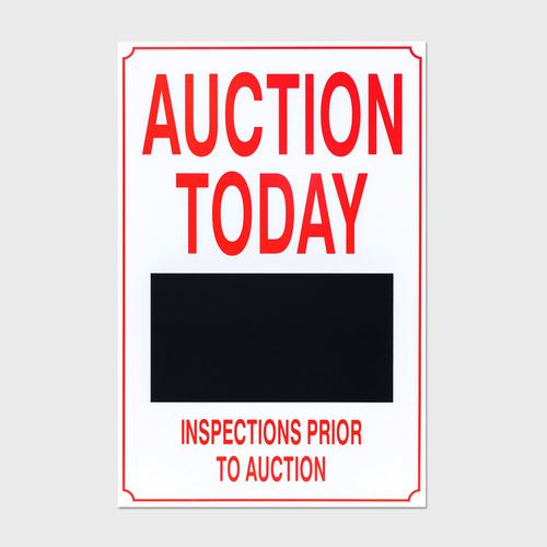 Corflute: Auction Today - 600x900mm