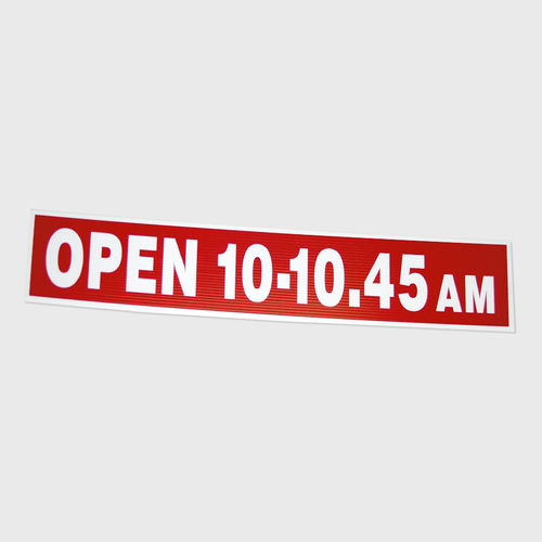 Corflute: Open 10 - 10.45am