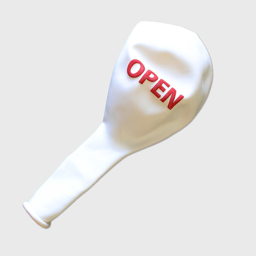 Balloons: Open - Red on White pk 12